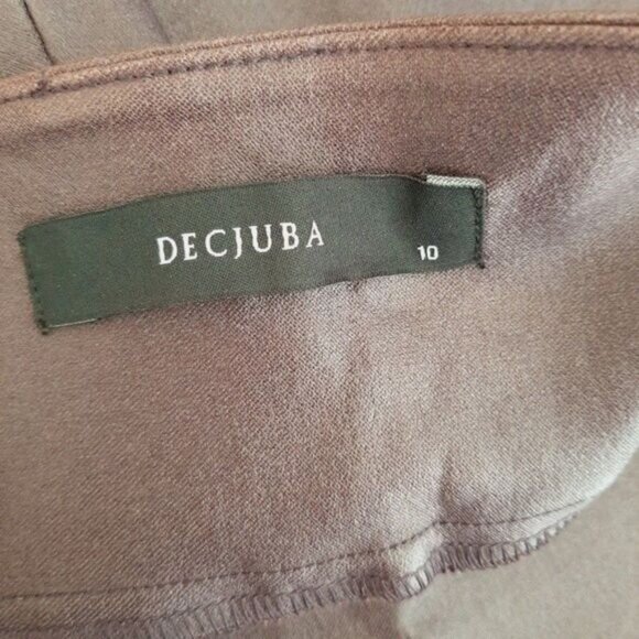 DECJUBA Stevie Wetlook Crop Pant Coated Pull-on Leging Burgundy Brown Sz 6 - Picture 11 of 13